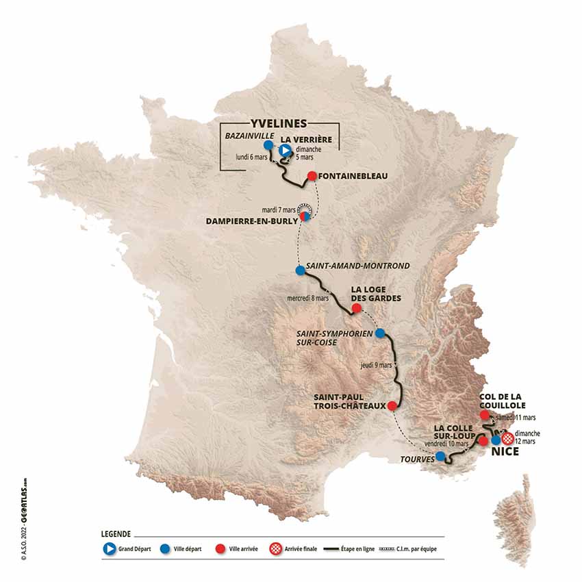 paris nice 2023 parcours