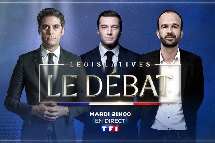 Législatives 2024 : Débat Gabriel Attal, Jordan Bardella & Manuel Bompard sur TF1 mardi 25 juin 2024