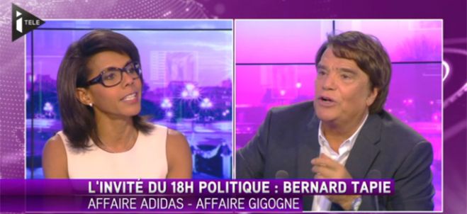 Regardez l&#039;échange musclé entre Bernard Tapie &amp; Audrey Pulvar sur iTELE dimanche (vidéo)