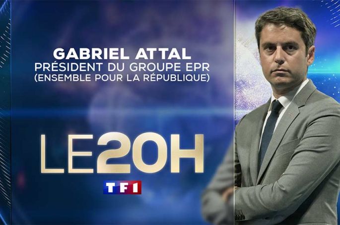 Gabriel Attal invité du Journal de 20 Heures de TF1 dimanche 6 octobre 2024