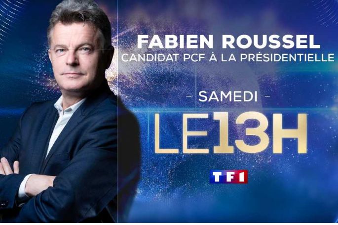 Fabien Roussel invité du JT de 13H de TF1 samedi 22 janvier