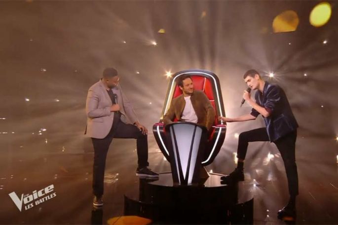 The Voice - Gwendal White et Julien Kela chantent &quot;It's oh so quiet&quot; de Björk en Battle - Vidéo