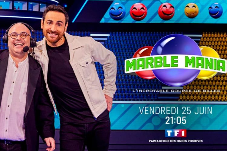 “Marble Mania, l’incroyable course de billes” arrive sur TF1 le 25 juin avec Camille Combal & Yoann Riou