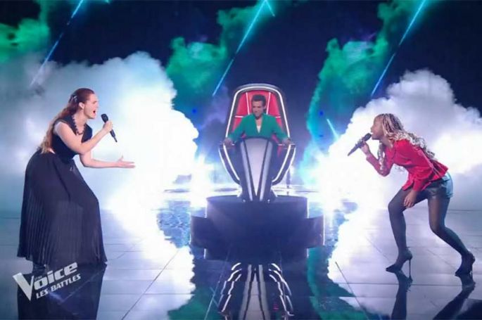The Voice - Marie-Flamme et Oléma chantent &quot;L&#039;enfer&quot; de Stromae en Battle - Vidéo