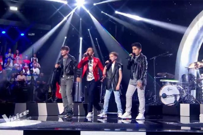 Replay &quot;The Voice Kids&quot; : Dony, Ilian, Albert et Gaëtan chantent un medley rock (vidéo)