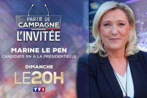 Marine Le Pen sur TF1 dimanche 16 janvier dans le nouveau rendez-vous du 20H : « Partie de campagne, l&#039;invitée »