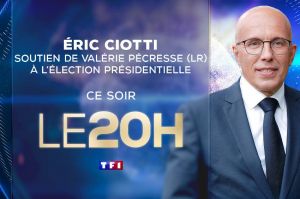 Eric Ciotti invité du JT de 20H de TF1 ce mardi 22 mars