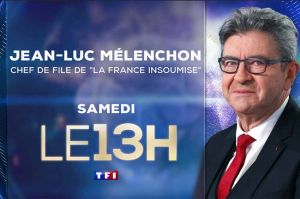 Jean-Luc Mélenchon invité du JT de 13H de TF1 samedi 27 août en direct de Valence