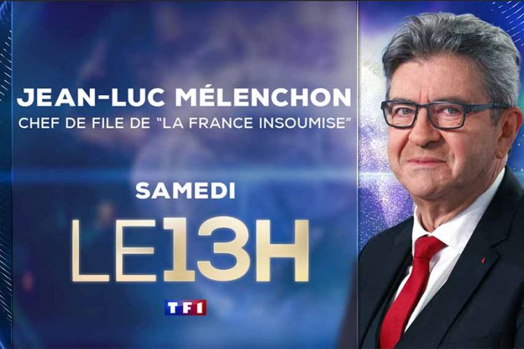 Jean-Luc Mélenchon invité du JT de 13H de TF1 samedi 27 août en direct de Valence