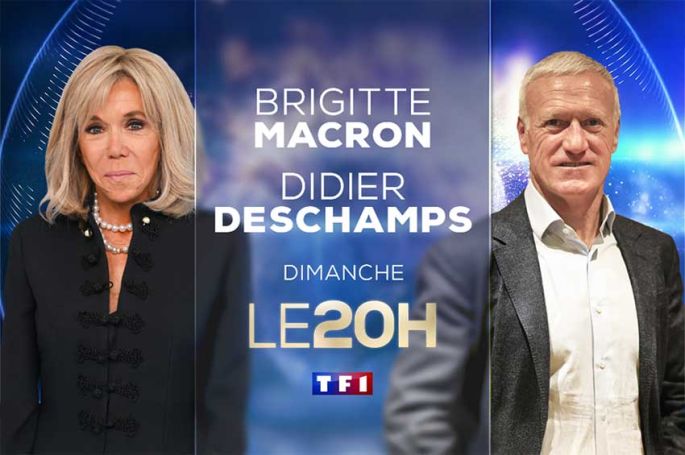 Brigitte Macron et Didier Deschamps invités du JT de 20 Heures de TF1 dimanche 4 janvier 2026