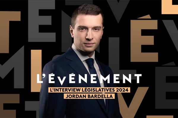 Jordan Bardella invité de "L'Événement, l'interview - Législatives 2024" mardi 18 juin 2024 sur France 2