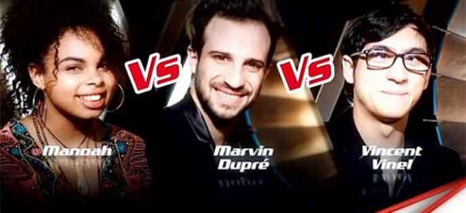 Replay “The Voice” : l&#039;épreuve ultime de Marvin Dupré, Vincent Vinel &amp; Manoah (vidéo)