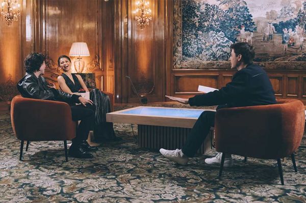 "HugoDécrypte : L'interview face cachée" de Zendaya et Timothée Chalamet sur France 2 samedi 2 mars 2024