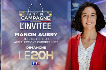 Européennes : Manon Aubry invitée du JT de 20 Heures de TF1 dimanche 5 mai 2024