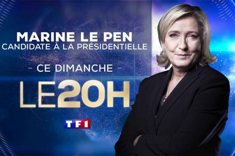 Marine Le Pen sera l&#039;invitée du JT de 20H de TF1 dimanche 12 septembre