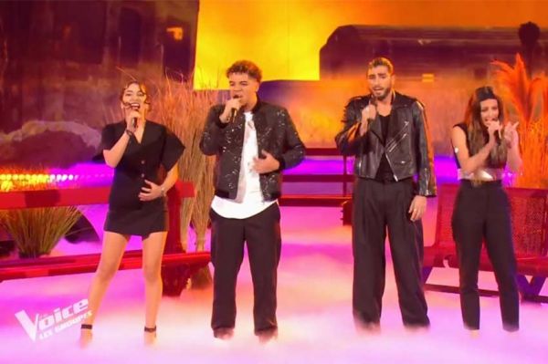 Replay "The Voice" : FG Lucas, Eÿs, Manon et César chantent "J'oublierai ton nom" de Johnny Hallyday (vidéo)