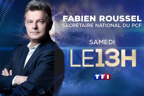 Fabien Roussel invité du JT de 13 Heures de TF1 samedi 14 septembre 2024 en direct de la Fête de l&#039;Humanité