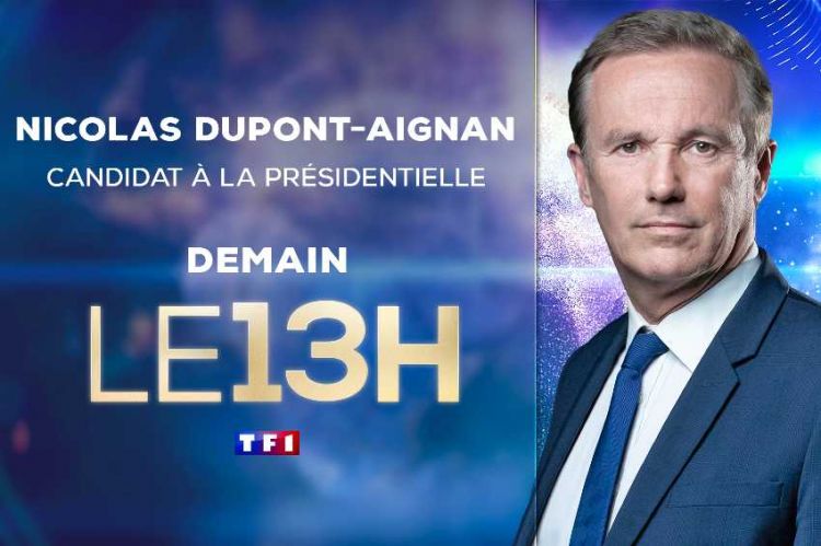 Nicolas Dupont-Aignan invité du 13H de TF1 samedi 27 novembre