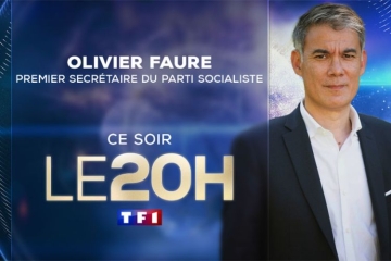 Présidentielle 2027 : Olivier Faure invité du JT de 20 Heures de TF1 ce dimanche 30 août 2026